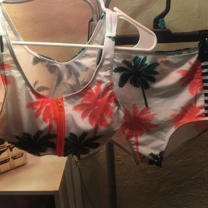 High waisted palm tree bikini